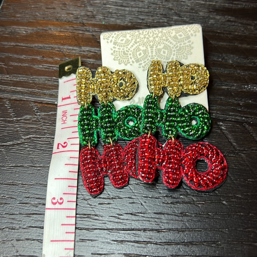 New! Holiday earrings Ho Ho Ho - Picture 2 of 2